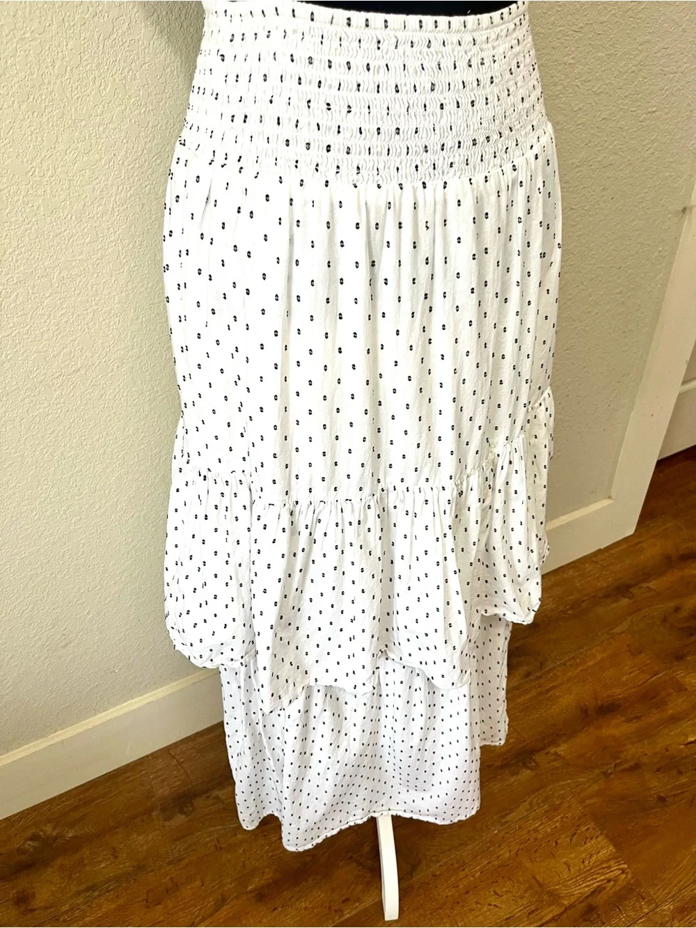 a.n.a White Maxi Skirt with Black Polka Dots - Picture 3 of 8